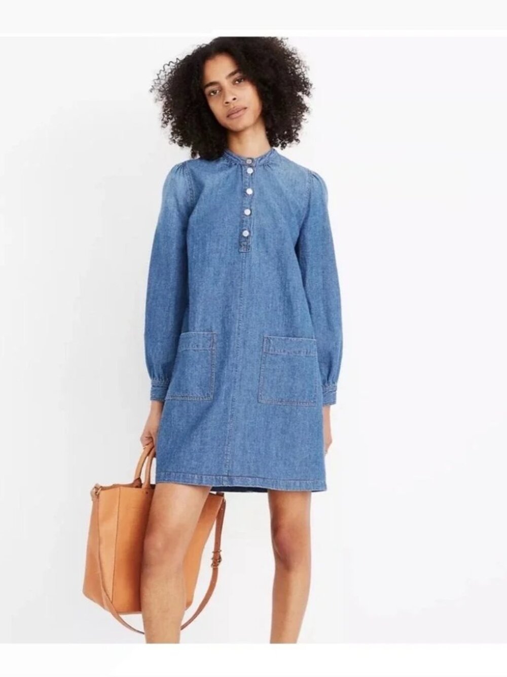 Madewell Long Sleeve Denim Shift Dress